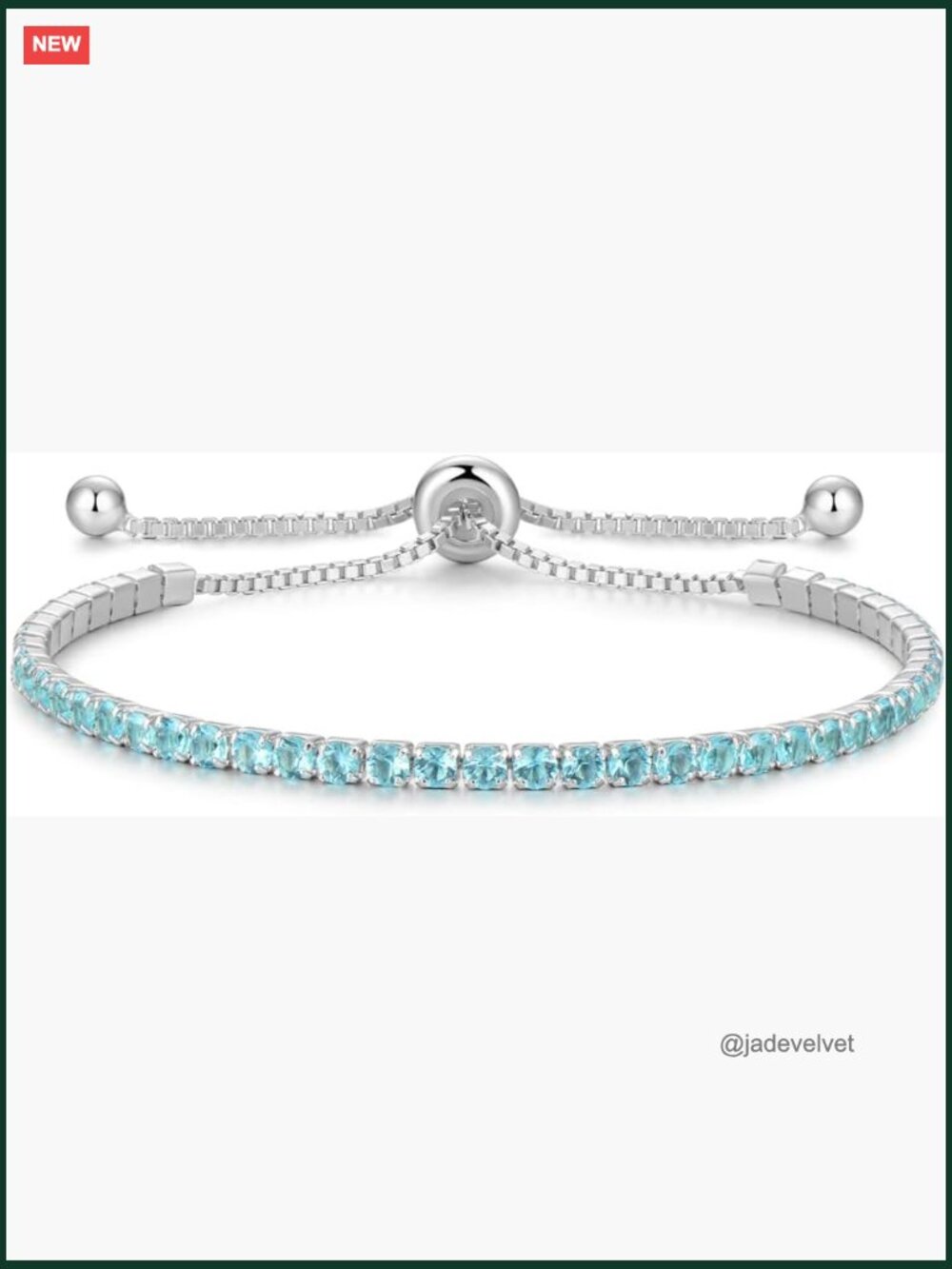Sterling Silver Birthstone Tennis Bracelet 2.5mm CZ Adjustable Gift